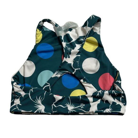 CARVE DESIGNS Polka Dot Floral Tropical Reversible Swimsuit Top Women's Size S - Picture 4 of 6